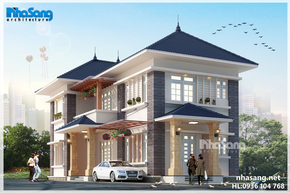 mẫu thiết kế nhà vườn 2 tầng đẹp